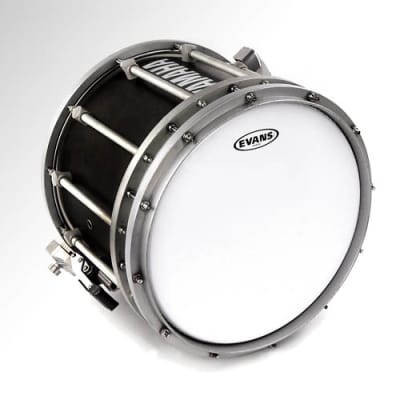 Evans 14" Hybrid White Marching Snare Batter Drumhead image 1