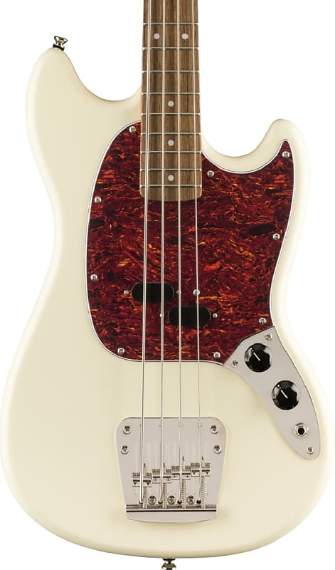 Squier Classic Vibe '60s Mustang Bass Laurel FB, Olympic White image 1