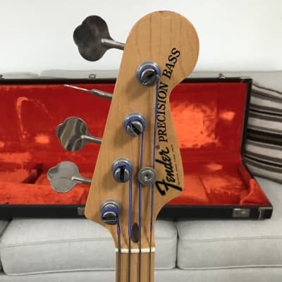 1973 Fender Precision Bass -  Black, Maple - Nice! imagen 4