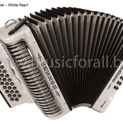 Hohner Xtreme Corona II White GCF/Sol Crown Accordion +Case/Bag/Straps/DVD/Shirt | Authorized Dealer imagen 2
