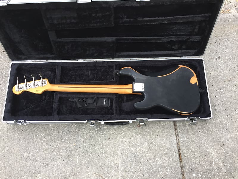 Fender Road Worn '50s Precision Bass Black on Black | Reverb Fender Road Worn '50s Precision Bass Black on Black | Reverb