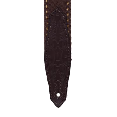 Levy's Country/Western Series 2" Wide Heavy-Weight Cotton Guitar Strap Brown image 2