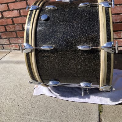 Ultra-rare Gretsch Bass Drum  Anniversary Black Sparkle 1958  22” image 17