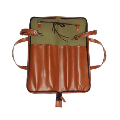 Corsaro Music Drumstick Bag (Vegan Leather) Holds drumsticks mallets & more stylish chic large size floor-tom hooks image 5