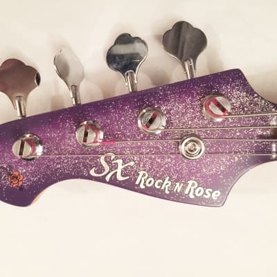 Lefty SX "Rock N Rose" Precision Bass Special Left-Handed Purple Glitter. Great Condition !... image 25