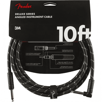 Fender Deluxe Series Straight / Angled TS Instrument Cable - 10'