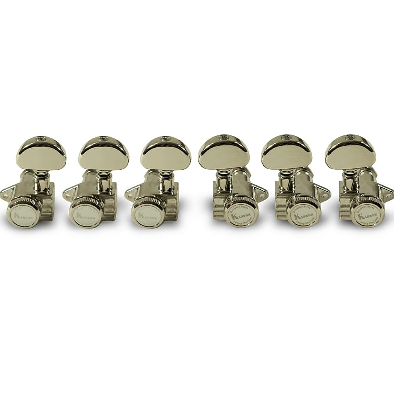 Kluson 3+3 Nickel Locking e Series EMount Tuners fit 10mm Reverb