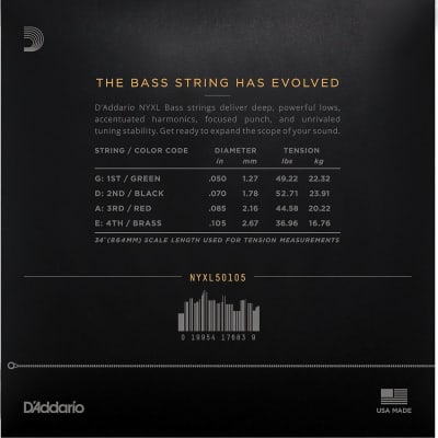 D'Addario NYXL 50-105 Long Scale Bass Strings image 5