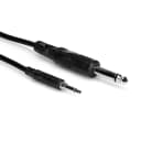 Hosa 3.5mm 5 ft TS to 1/4" TS Mono Male Adapter Cable Mini Flash Sync NEW