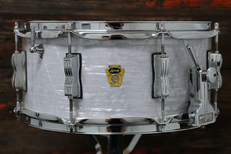 Ludwig 6.5x14" Symphonic Snare Drum - 1960 White Marine Pearl (Rewrap) image 1
