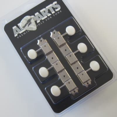 Gotoh Vintage Deluxe 3-on-a-Strip Tuners with White Buttons TK-0700-001