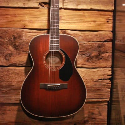 Fender Paramount PO-220E All Mahogany Orchestra Acoustic-electric Guitar, Aged Cognac Burst w/ Case for sale