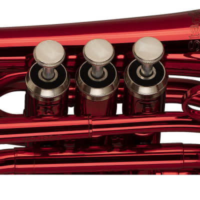 Stagg Bb Pocket Trumpet with Brass Body - Red - WS-TR247S image 2