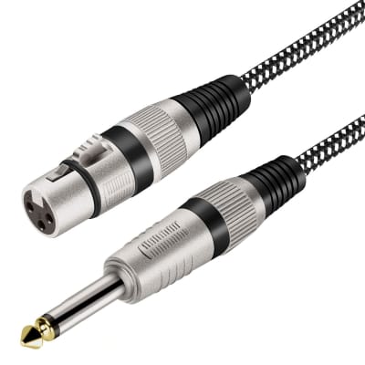Devinal Professional 6.35mm 1/4 Inch Mono Male Plug to 3 Pin XLR Female  Jack Stereo Audio Microphone Adapter Converter Connector
