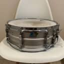 Ludwig L-404 Acrolite 5x14" Aluminum Snare with Rounded Blue/Olive Badge 1980s