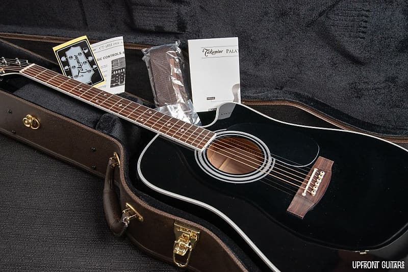 Takamine EF341SC Gloss Black Cutaway Dreadnought Acoustic w/Hardshell Case  *Authorized Dealer* | Reverb