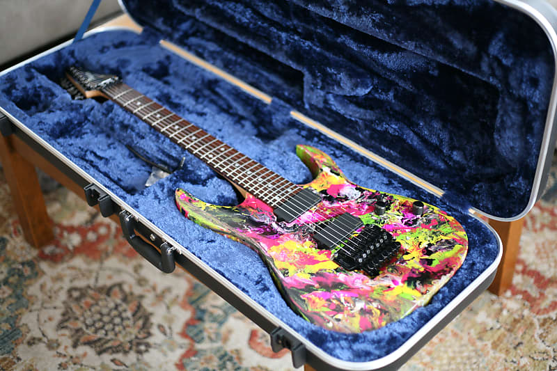 MRG7PY アイバニーズ Ibanez RG 7 String 1999 - Multi Color Pour Resin Clearcoat