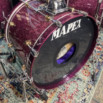 Carmine Appice’s Complete Mapex Orion Series Set, 6-Piece Plus Hardware and Cases! Excellent!! - Birdseye Transparent Violet image 6