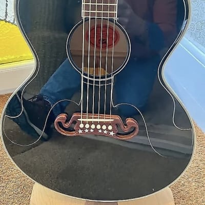 Gibson J-180 - "The Everly", 1996 - Ebony, Bozeman Custom Shop release of only 100, Passive Electro Acoustic, Excellent Condition, Gibson 'Custom Shop' Hard Case, Free Worldwide Shipiing ! image 9