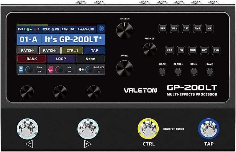 Valeton Multi Effects Pedal Multi Effects Processor Guitar Effects Pedal Bass Pedal Amp Modeling IR Cabinets Simulation Multi-Effects with FX Loop MIDI I/O Stereo OTG USB Audio Interface GP-200LT(Ship from US Warehouse For Prompt Delivery) image 1