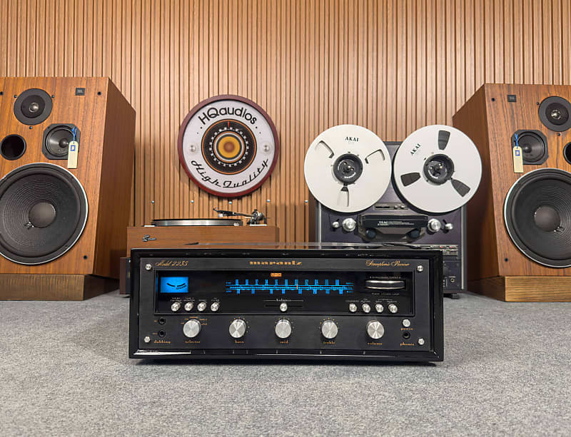 COLLECTOR-GRADE MARANTZ 2235 BLACK FACE STEREO RECEIVER + FREE WOOD CASE– 1-YEAR WARRANTY  			