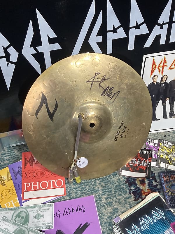 Rick Allen's Def Leppard, Autographed Zildjian-Hart 13" Dyno-Beat Hi Hat Trigger Cymbal PLUS Tour Artifacts. (#4004) ! image 1