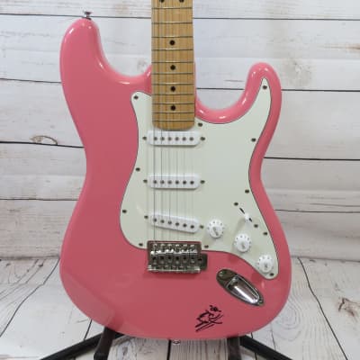 2008 Indiana Double Cutaway Electric Guitar ICE-1  Pink Autographed by John Rich image 3