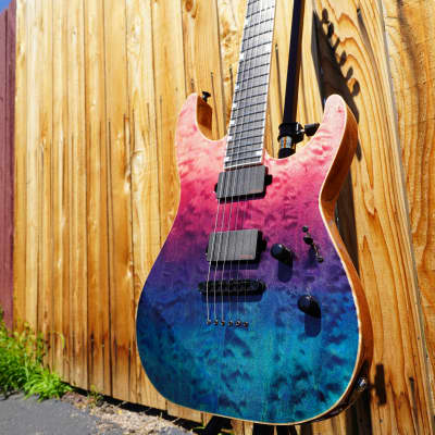 ESP USA M-II NTB NT Wild Berry Fade 6-String Electric Guitar w/ Black Tolex Case image 3