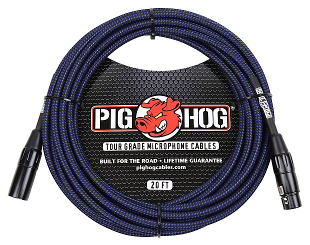 Pig Hog PHM20BBL Woven XLR Mic Cable - 20' image 1