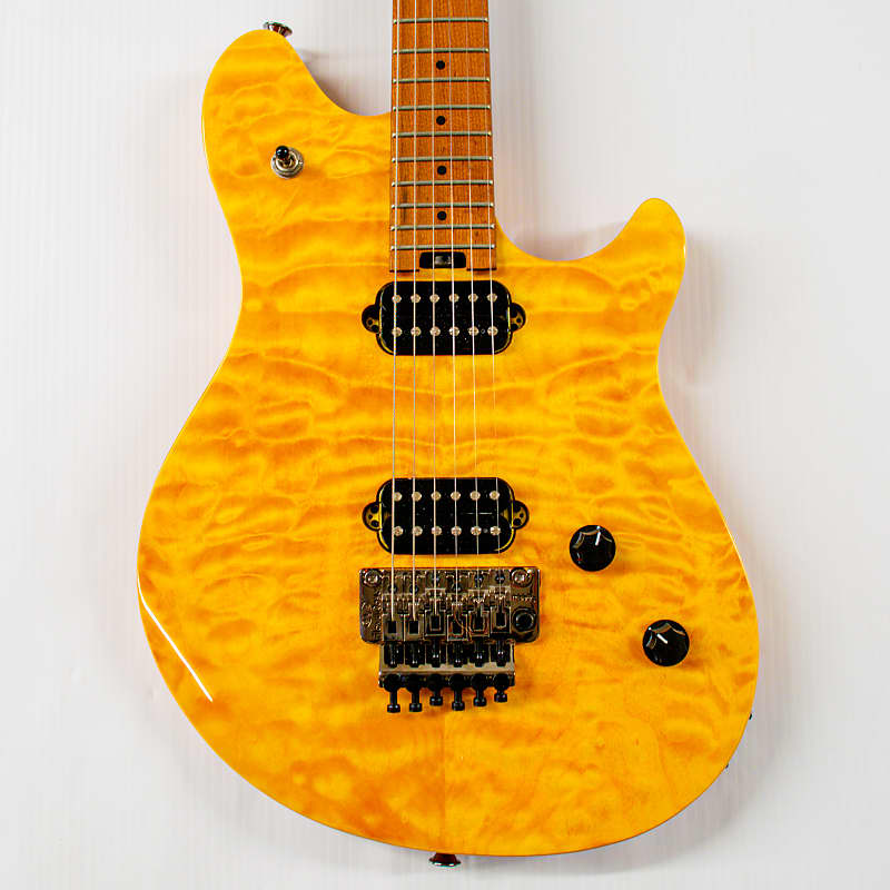EVH Wolfgang Standard QM Electric Guitar Trans Amber Reverb
