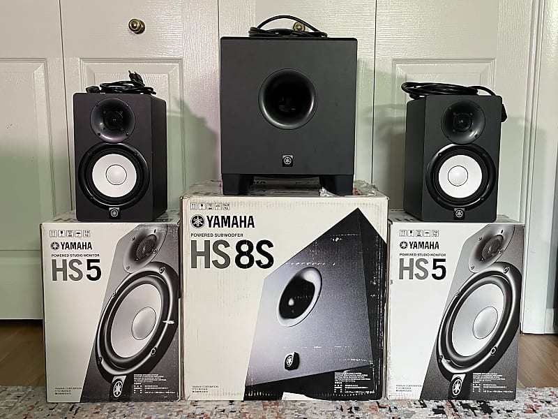 Yamaha HS5 (Pair) and HS8 Subwoofer Bundle - 2014 - Black | Reverb