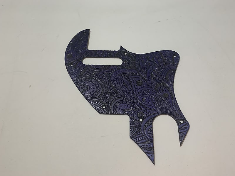 US made f-hole f hole purple dyed paisley wood pickguard for telecaster image 1