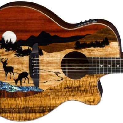 Luna Vista Deer Tropical Wood Acoustic / Electric w/Case, New, Free Shipping, Video Demo! for sale