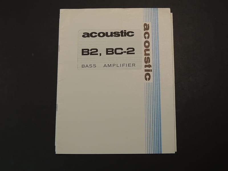 Acoustic BS, BC-2 Owner's Manual [Three Wave Music] image 1