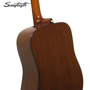 Sawtooth Acoustic Dreadnought Guitar with Black Pickguard & Custom Graphic image 4