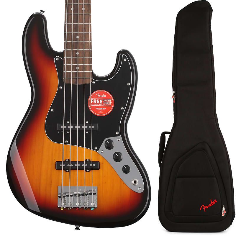 Squier Affinity Series Jazz Bass V and Case Bundle - 3-color