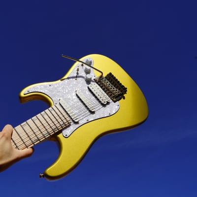 ESP LTD SIGNATURE SERIES JRV-8 - Metallic Gold Javier Reyes 8-String Electric Guitar w/ Case (2023) image 1