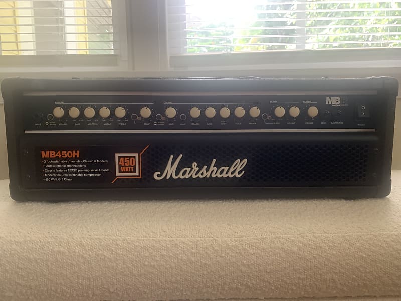 Marshall MB450H 2-Channel 450-Watt Hybrid Bass Guitar Amp Head