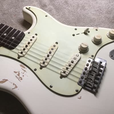 Fender Stratocaster Partscaster - Olympic White/Mint Green - Roasted Maple Neck image 2