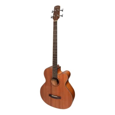 Martinez 'Natural Series' Solid Mahogany Top Acoustic-Electric Cutaway Bass Guitar (Open Pore) *Available in Left-Hand for sale