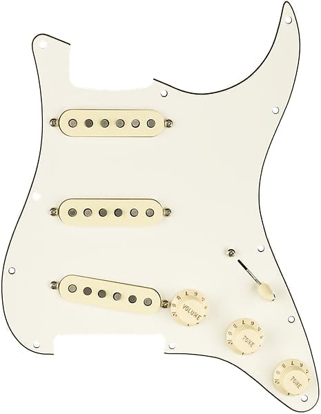 Genuine FENDER Pre-Wired FAT '50s Loaded Strat 11-Hole PARCHMENT Pickguard image 1