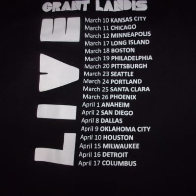 Grant Landis Live Tour Concert Shirt black with white stripe V neck adult Medium image 7
