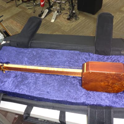 Guitars BHN Custom Made 3 String Lap Steel Electric Guitar w/Case - Torrefied Cotton Wood Burl image 6