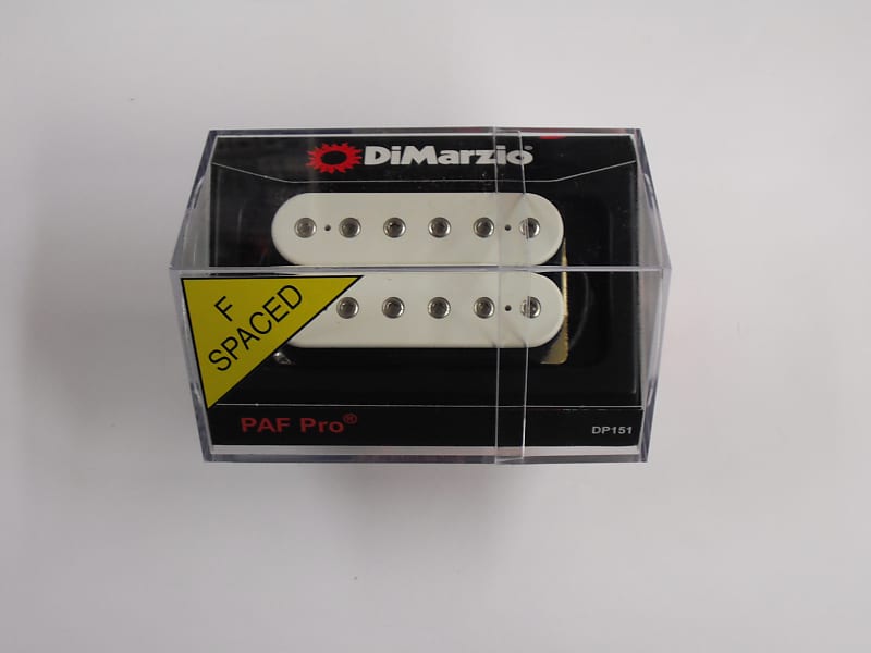 DiMarzio F-spaced PAF Pro Humbucker White W/Chrome Poles DP 151