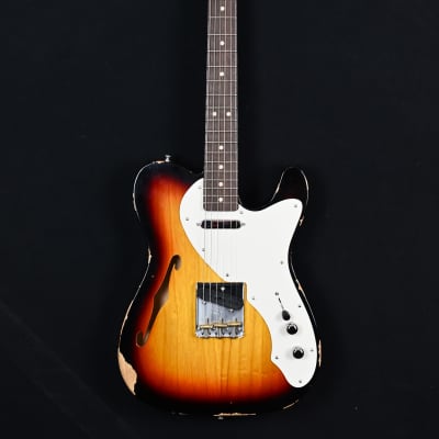 Fender  Custom Shop 50s Thinline Telecaster from 2023 in relic 3 tone sunburst with original hardcase for sale