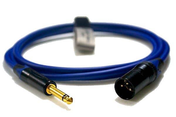 Professional ¼" Mono Jack to 3-Pin XLR Male Van Damme Cable 1-10m [1m,blue] image 1