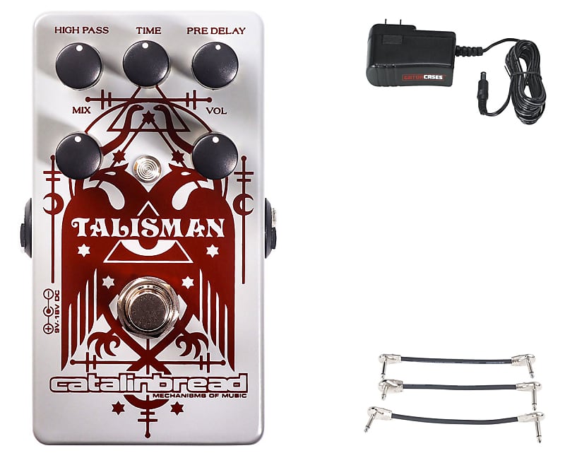 Catalinbread Talisman Reverb + Gator 9V Power Combo & 3 Patch Cables