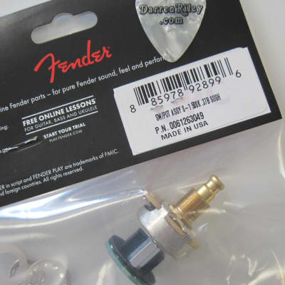Fender 500k Solid Shaft Long Thread S-1 Switch Pot USA 0061263049 image 2