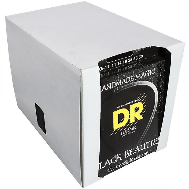 DR BKE-11 Black Beauties Extra Life Coated Heavy Electric Guitar Strings (11-50) image 1