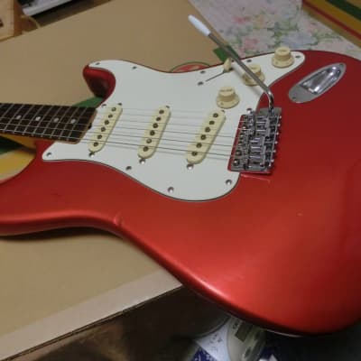81' springy sound ST55 Candy Apple Red matching headstock stratocaster copy Fujigen  Japan vintage image 6